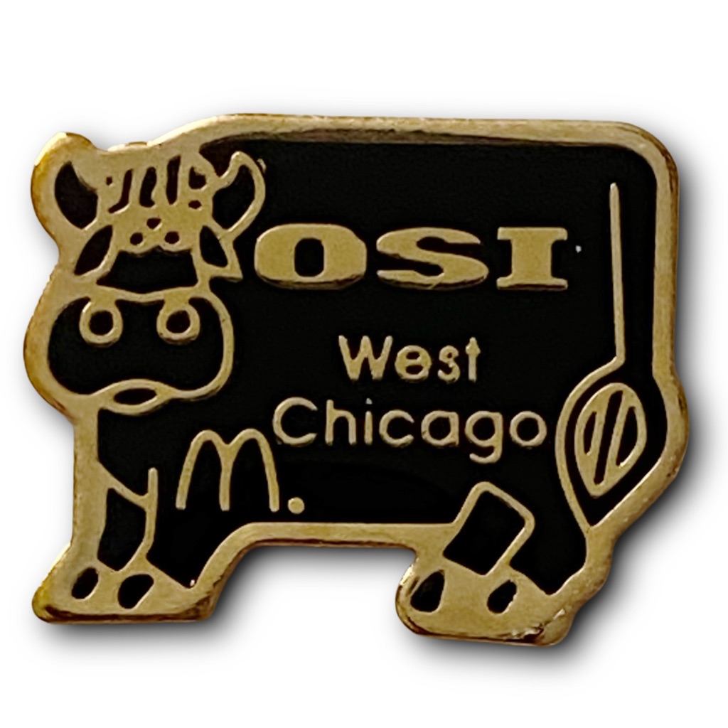 Mcdonald’s Pin Osi West Chicago Cow 90s Otto & Sons Stockyards Metal Lapel Pin